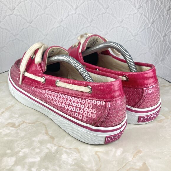 Sperry Shoes Womens 7 Pink Sequin Biscayne Classic Driving Slip On Boat Loafers - Picture 7 of 12
